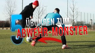 ABWEHRTRAINING FUßBALL  5 Übungen um ein besserer Abwehrspieler zu werden [upl. by Gurango425]