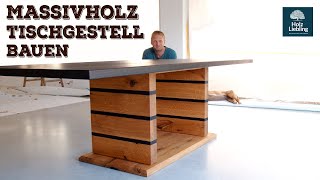 Massivholz Tischgestell bauen  HolzLiebling DIY [upl. by Katalin]