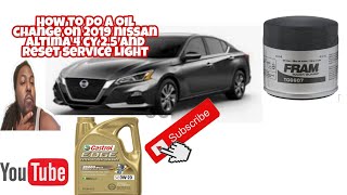 how to do an oil change on 2019 nissan altima 4 cylinder and reset service light [upl. by Omarr]