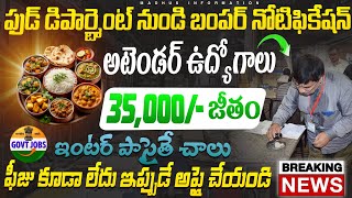 12th పాసైతే Food Department లో అటెండర్ ఉద్యోగాలు వచ్చేసాయి Fast Job Search 2024  Latest Jobs [upl. by Devonne]