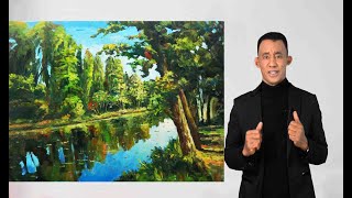 Como pinta facil un gran paisaje  Manolette el Pintor Manolo Romero Solano [upl. by Varney]