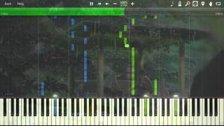 言の葉の庭  Greenery Rain  Garden of Words OST Piano Tutorial Synthesia [upl. by Guimar]