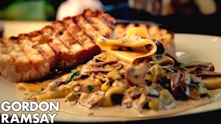 Mushroom Leek and Tarragon Pasta  Gordon Ramsay [upl. by Hawkins]