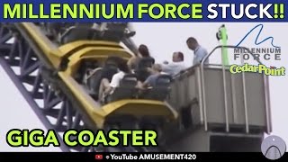 MILLENNIUM FORCE STUCK Shows Maintenance Cart Moving Cedar Point  amusement420 [upl. by Amora]