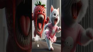 Kitten chased by fruit monster shorts cat cute kitten [upl. by Ekaj]