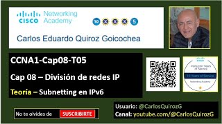 CCNA1Cap08T05  Subnetting en IPv6 Teoría Cap 08  División de redes IP [upl. by Bethezel]