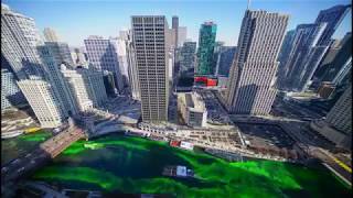 2019 Chicago St Patricks Day Dyeing the Chicago River Green Timelapse [upl. by Llezom541]