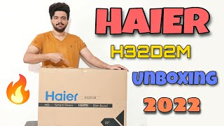 Haier H32D2M LED Unboxing 2022  Haier 32 inch Bezel Less Smart TV [upl. by Caesaria365]