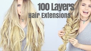 100 Layers of Hair Extensions  KayleyMelissa [upl. by Goldshlag147]