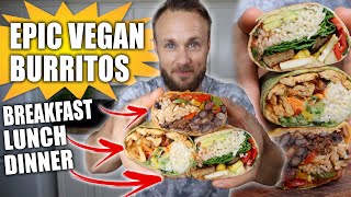 3 HIGH PROTEIN VEGAN BURRITOS  EASY RECIPES 🌱🌯🔥 [upl. by Suiremed757]