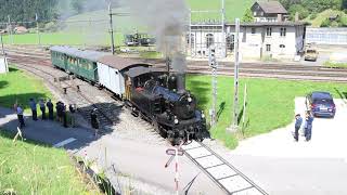 Emmentalbahn Vorbereitung eines Charterzuges in Huttwil mit Dampflok Ed 34 Nr 2 27072024 [upl. by Prowel989]