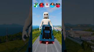 🚘 CR7 vs Messi vs Marshmello Characters beamngdrive shorts football ronaldo [upl. by Zehc]