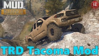 SpinTires MudRunner Realistic Toyota Tacoma TRD Mod Review [upl. by Sungam]