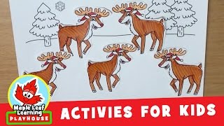 Five Reindeer Christmas Activity for Kids  Maple Leaf Learning Playhouse [upl. by Westmoreland]