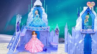 Disney Frozen Elsas Ice Magic Palace unboxing Morning routine Elsa Palácio de gelo Putri Istana [upl. by Phipps]