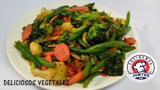 Deliciosos vegetales al vapor y fritos  Estilo Chinos [upl. by Baelbeer]