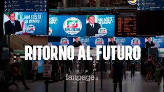 Berlusconi punta sulla nostalgia linno di Forza Italia non stop nelle stazioni di Milano [upl. by Peltier624]