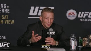 UFC 217 TJ Dillashaw PostFight Press Conference  MMA Fighting [upl. by Eilsew]