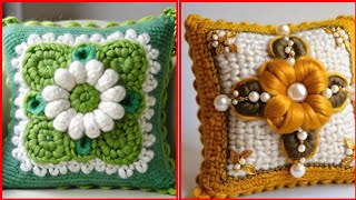 Floral Crochet Pillow Cases embroidered Crochet Pillow CoversTarget of World Trend [upl. by Einra]