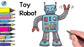 Learn how to draw a Toy Robot Real Easy  Spoken Tutorial [upl. by Aliuqat162]