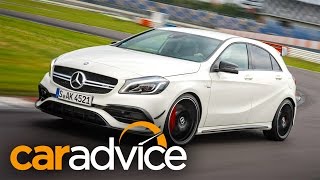 2016 MercedesAMG A45 Review  Track Test [upl. by Elita]