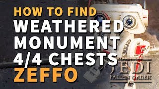 Weathered Monument Chests All Locations Zeffo Star Wars Jedi Fallen Order [upl. by Pesvoh797]