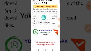 Download YoWhatsapp latest version 2024 [upl. by Dorcus374]