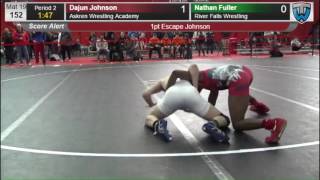 152 Nathan Fuller River Falls Wrestling vs Dajun Johnson Askren Wrestling Academy 6477186104 [upl. by Sontich]