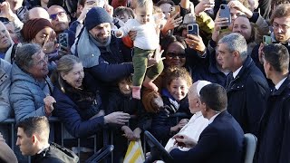 Pope Francis meets with students at Catholic University in Leuven [upl. by Tymon]