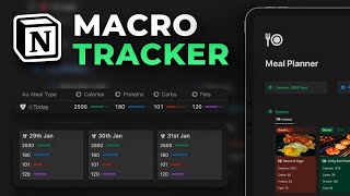 How To Track your macros with this Simple Notion meal planner [upl. by Balcer174]