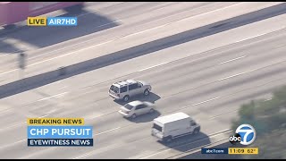 Police chases SUV driver in highspeed pursuit through Los Angeles area  ABC7 [upl. by Lobel]