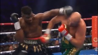 FRANCIS NGANNOU DROPS TYSON FURY IN THE 3RD ROUND ALL ANGLES OF KNOCKDOWN [upl. by Lleryt]