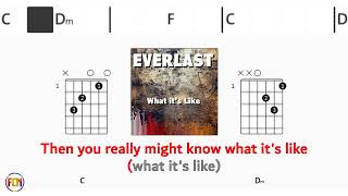 EVERLAST What its Like FCN GUITAR CHORDS amp LYRICS [upl. by Krid845]