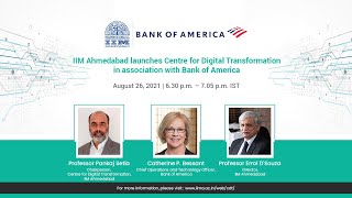 IIM Ahmedabad Launches Center for Digital Transformation CDT in collaboration with Bank of America [upl. by Senhauser]