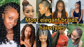 Most creative braids hairstyles for every black woman  Braids ponytail hairstyles  Braids styles [upl. by Aivekahs]