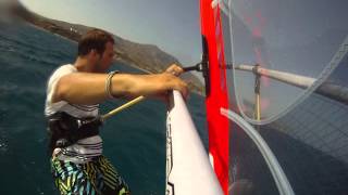 Karpathos Devils Bay  Windsurfing Freestyle Tricks Ponch Flaka One Handed [upl. by Nosle294]