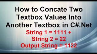 C Program to Concatenate Two Strings Remove last two digits of first textbox [upl. by Bryanty]