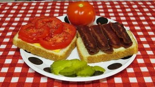 Bacon Cheese and Tomato Sandwich made in the Toaster Oven [upl. by Colt]