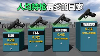 世界上人均持枪数量最多的国家排名对比 [upl. by Laleb]