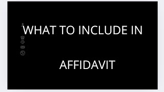 Affidavit verifying Petition formatwhat to include in affidavit [upl. by Masha]