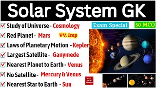 Solar System GK  Solar System important Questions  Solar System related in English  For ssc cgl [upl. by Lyris]