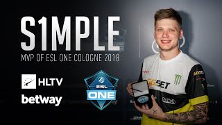 s1mple  HLTV MVP by betway of ESL One Cologne 2018 [upl. by Joellyn399]