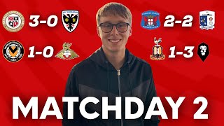 MY LEAGUE TWO MATCHDAY 2 SCORE PREDICTIONS [upl. by Eimmac871]