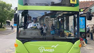 Southern Vectis 2008 Scania N230UD OMNICity HF58 KCJ on the 40 to Swanage [upl. by Kcirdez]