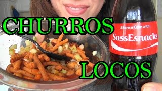 SassEsnacks ASMR Churros Locos  Mexican Street Food  Eating Sounds [upl. by Euqinad276]