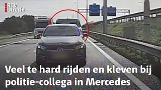 Busje op de A1 bij Amersfoort rijdt 147 km per uur en bumper kleeft Mercedes  RTV Utrecht [upl. by Chui]