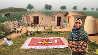 Unseen Woman Village Life Pakistan in Winter Fog  Old Culture  Village Food  Stunning Pakistan [upl. by Standley]