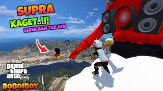 BOBOIBOY SUPRA KAGET SINCHAN LONCAT KE JURANG  GTA 5 MOD BOBOIBOY [upl. by Annabelle]