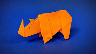 Cómo hacer un rinoceronte de papel  Rinoceronte de origami  animales de origami [upl. by Tiernan834]