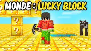 Jai Survécu 24h sur un monde plat en LUCKYBLOCK sur Minecraft [upl. by Minta]